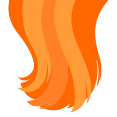 Illustration of curled hair strands.