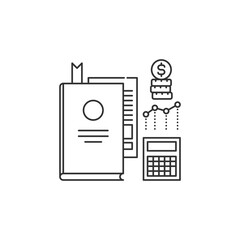 Report and financial statements black line icon. Bookkeeping and accounting. Pictogram for web page, mobile app, promo. UI UX GUI design element. Editable stroke.