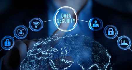 Internet, business, Technology and network concept. Cyber security data protection business...