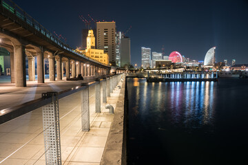 cityscape view of Yokohama at night time