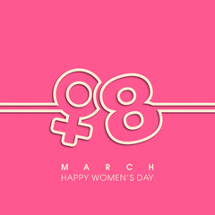 Illustration of International women's day,eighth of march.