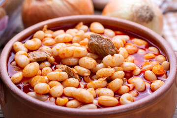 Turkish foods; dried bean (kuru fasulye)