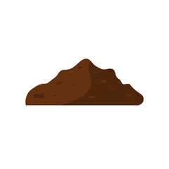 Pile of ground. Nature element vector illustration. Heap of soil. Isolated on white.