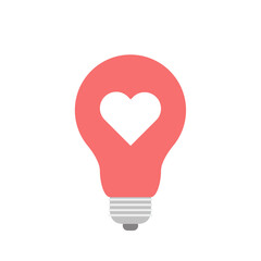 Heart symbol in Pink lamp. Lamp vector.