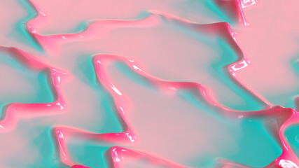 abstract pink blue liquid 3d barbie background