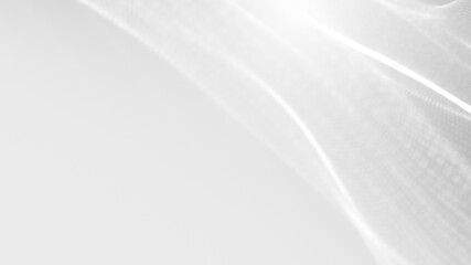 Obraz premium Dot white gray wave light technology texture background. Abstract big data digital concept. 3d rendering.