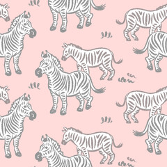Fototapeta na wymiar Seamless pattern with zebra