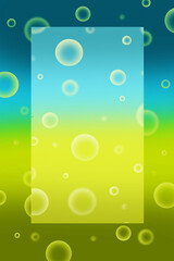 Bluish yellow background with bubbles. Vertical format