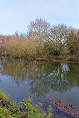 Fototapeta na wymiar River Kennet and Avon Canal - Reading UK