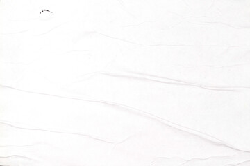 Crumpled white paper texture, damp bonded paper with wrinkles