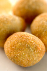 artisanal ascolana olives called Olive all'ascolana or olive ascolane are a typical dish from the Marche region, from the city of Ascoli Piceno in Italy.