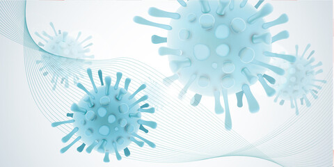 Covid 19 design banner - coronavirus sars cov 2 - blue design
