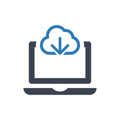 Cloud laptop icon