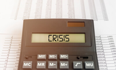 Business crisis. Inscription about financial problem and economical decline