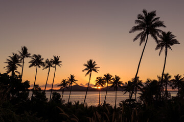 Fototapeta na wymiar Sunset in the Yasawa islands, Fiji
