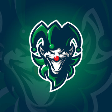 Clown head mascot logo design vector with concept style for badge, emblem and tshirt printing.