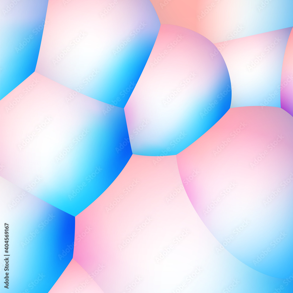Poster abstract background with pearlescent soft bubbles balls