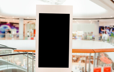 Empty digital screen advertising on department store