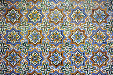 Azulejos de arista de patrón, siglo XVI. Sevilla, Andalucía, España 