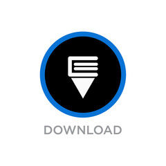 Download icon - vector download button, downloading sign symbol