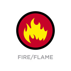 Fire flame illustration isolated, fire flame element - burn sign symbol