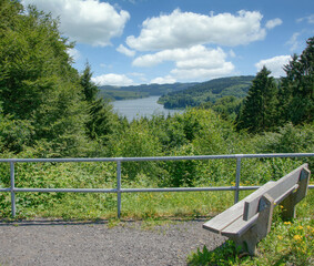Fototapeta premium Blick zur Wiehltalsperre im Bergischen Land,NRW,Deutschland