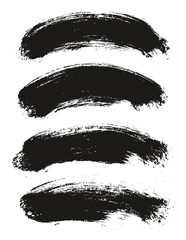 Round Brush Thick Curved Background Artist Brush High Detail Abstract Vector Background Set 