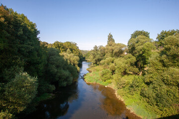 Fototapeta na wymiar The River Jagst in Hohenlohe, Baden-Württemberg, Germany