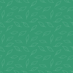 Vector seamless pattern with leaves. Summer contouring.