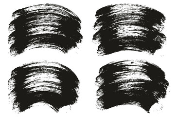 Round Brush Thick Curved Background Artist Brush High Detail Abstract Vector Background Set 