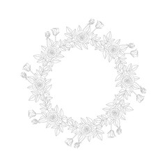 Floral background. A sketch of a rose. Floral silhouette.