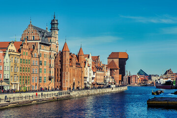 Fototapeta na wymiar The historic old town of Gdansk, one of the most visited places in Poland