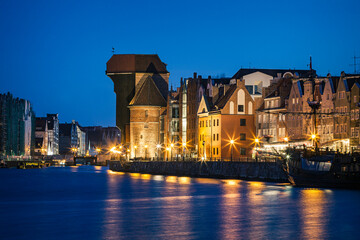 Fototapeta na wymiar Evening Gdansk, Poland in Europe