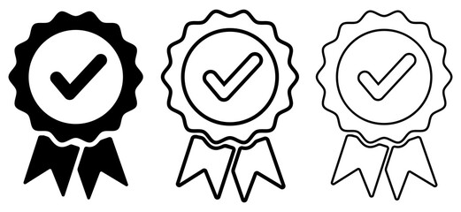 Approval check icon set. Vector, illustration