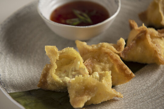 Plate of crab rangoons