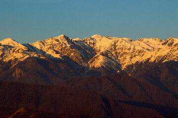 Egrisi mountain landscape, winter landscape in Georgia