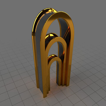 Art deco triple arch