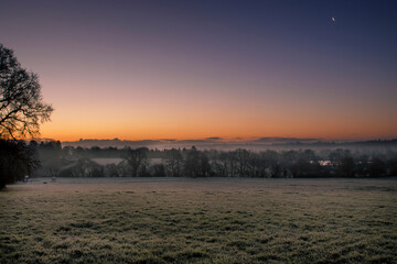 Obraz premium Sunrise over Dedham Vale in rural Suffolk, UK