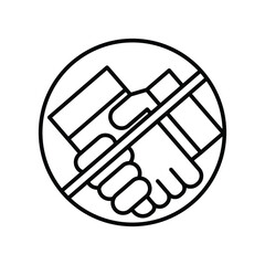 Do not shake hands icon vector illustration