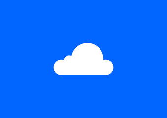 Symbol einer Wolke mit blauem Hintergrund
