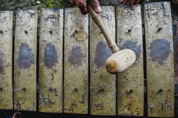 Traditional Indonesian musical instrument - xylophone