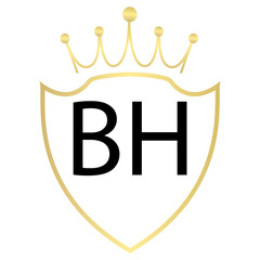 BH Letter Logo Design With Simple style