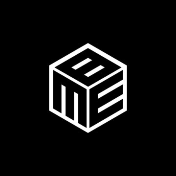 MEB letter logo design with black  background in illustrator, cube logo, vector logo, modern alphabet font overlap style. calligraphy designs for logo, Poster, Invitation, etc.
