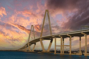 Naklejka premium Authur Ravenal Jr. Bridge in Charleston, South Carolina