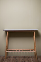 Empty wooden table. Free space for text or logo