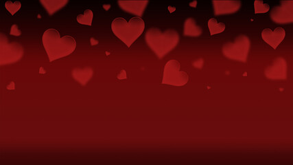 Red Hearts. Valentine's Day background is red and black with a place to label advertising. Banner for the site