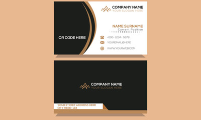 Current building professional construction visiting card and corporate business card template for real estate with black, white, pink and crime colors. 