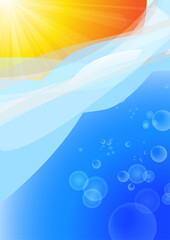 Fototapeta na wymiar Vector : Sunshine and water with bubble background