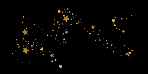 Star confetti. Golden casual confetti background.