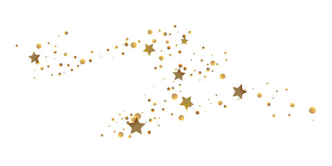 Star confetti. Golden casual confetti background.